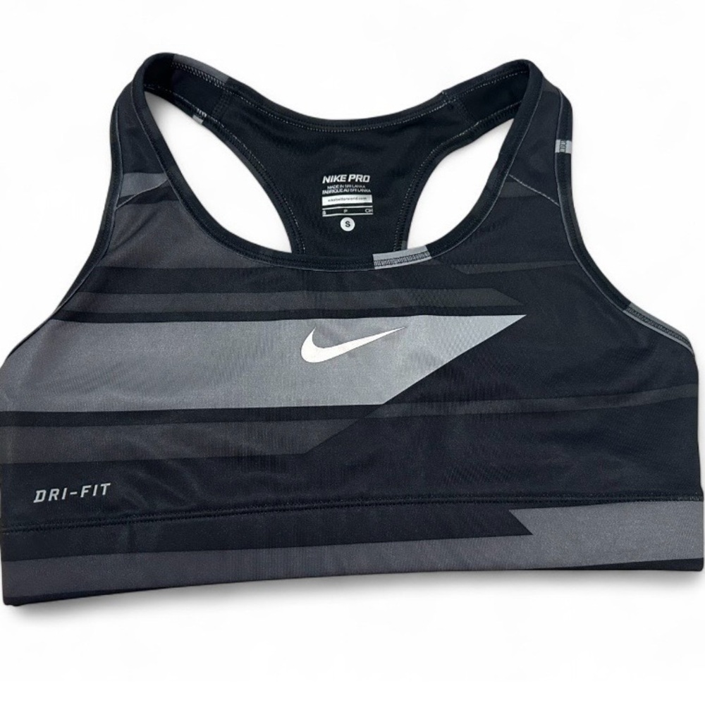Nike Pro Dri-FIT Black and Gray Sports Bra
